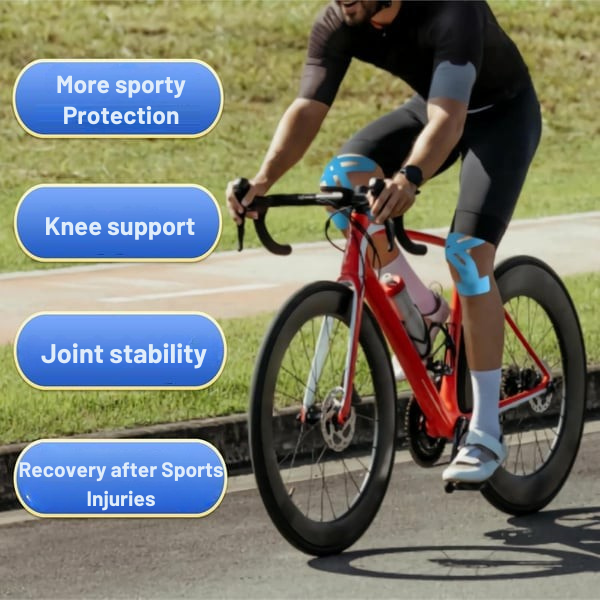 Pre-Cut Knee Tape Elastic & Breathable Hypoallergenic Adhesive
