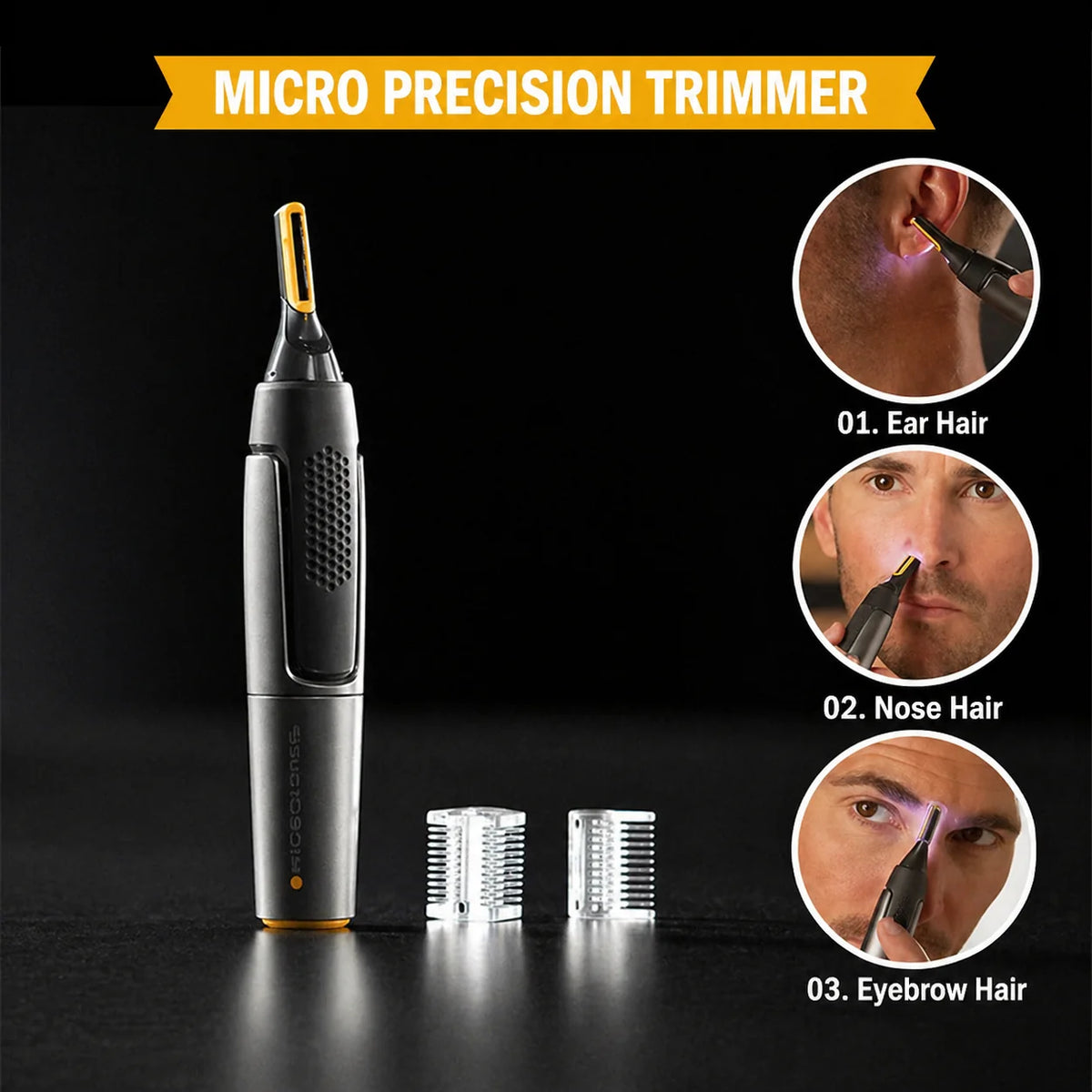 Precision Trimmer Titanium-Coated Stainless Steel Blade & Integrated LED
