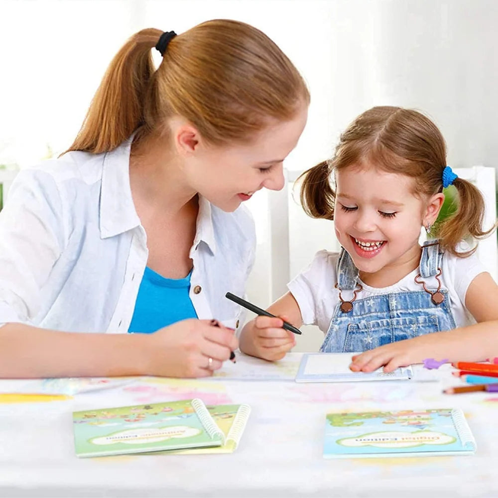 Preschool Writing Workbook Set Tear-Resistant Pages & Ergonomic Holder