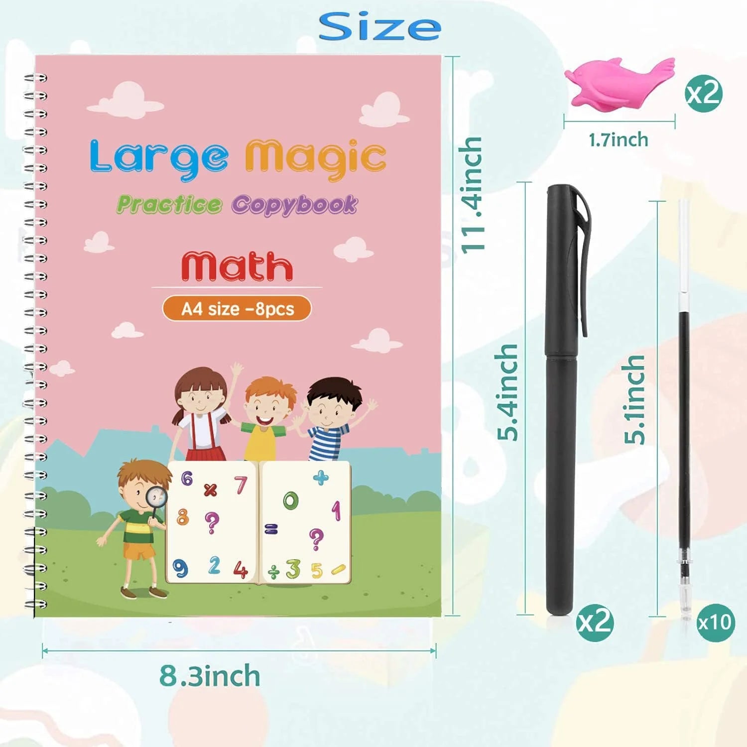 Preschool Writing Workbook Set Tear-Resistant Pages & Ergonomic Holder