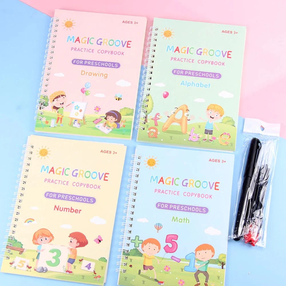 Preschool Writing Workbook Set Tear-Resistant Pages & Ergonomic Holder