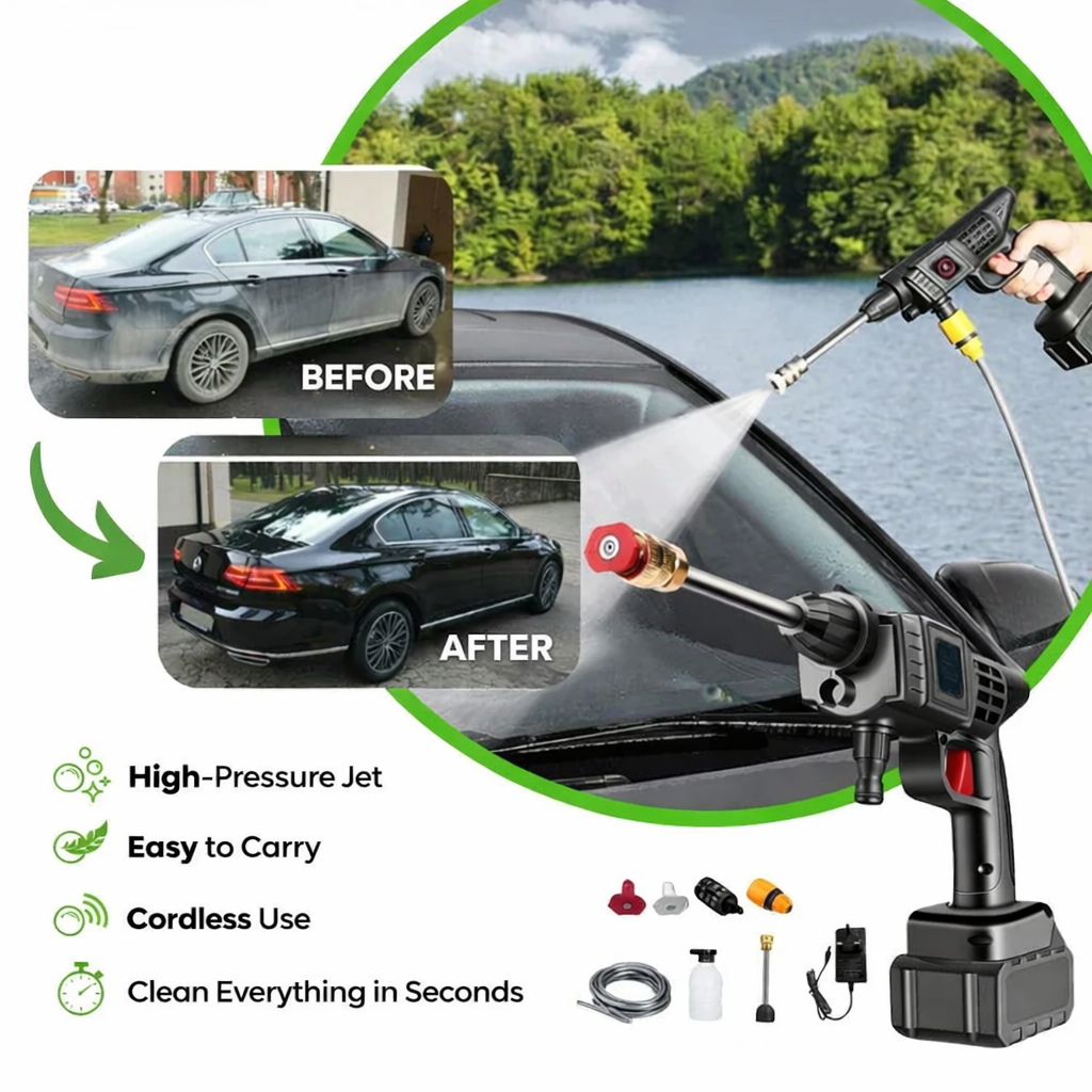 Pressure Washer Cordless Adjustable Spray & Soap Tank