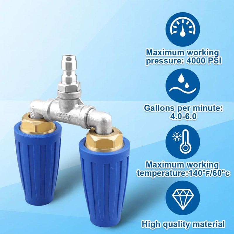 Pressure Washer Nozzle Dual Turbo Stainless Steel Quick Coupling