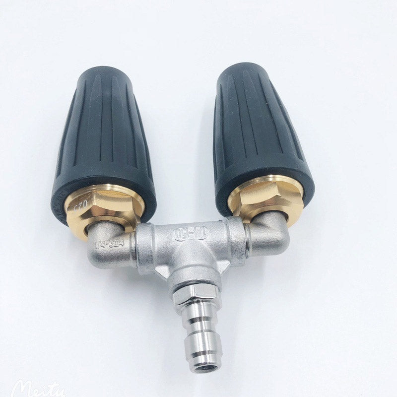 Pressure Washer Nozzle Twin Rotating Turbo Jets Stainless Steel