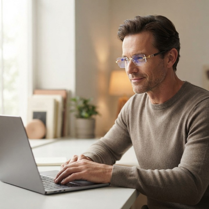 Progressive Glasses Blue Light Filter Scratch-Resistant Lenses