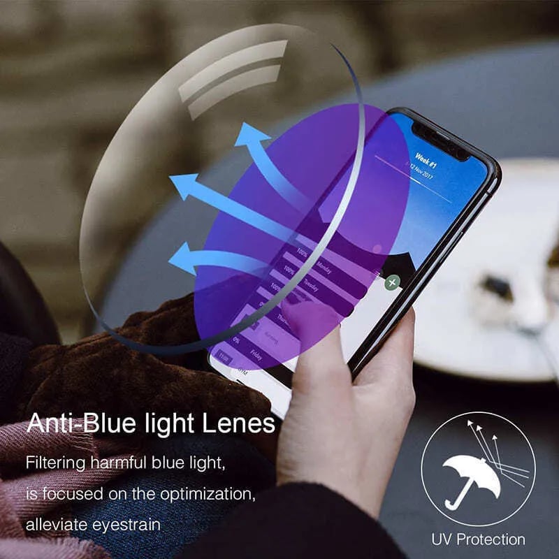 Progressive Glasses Blue Light Protection Lightweight TR90 Frame