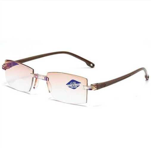 Progressive Glasses Rimless Ultra-Light Frame Anti-Blue Light Coating