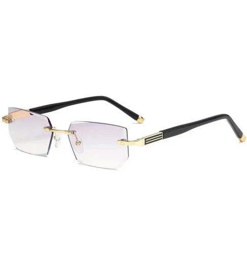 Progressive Reading Glasses Rimless Diamond-Cut Blue Light Protection