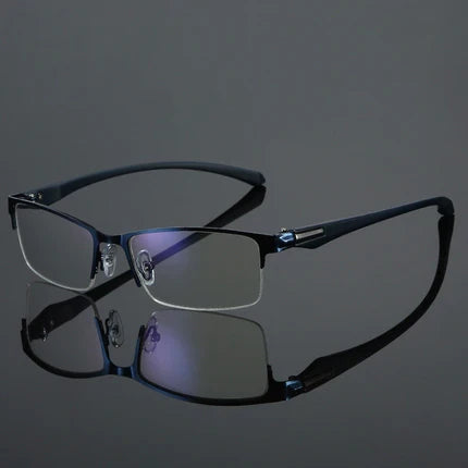 Progressive Reading Glasses Rimless Diamond-Cut Blue Light Protection
