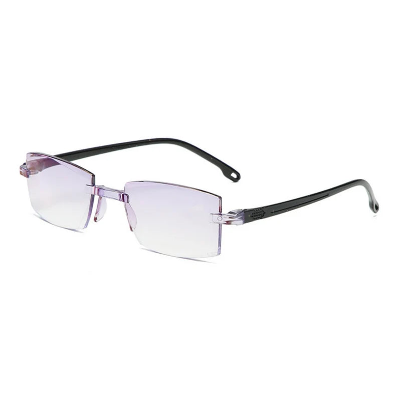 Progressive Reading Glasses Rimless Diamond-Cut Blue Light Protection