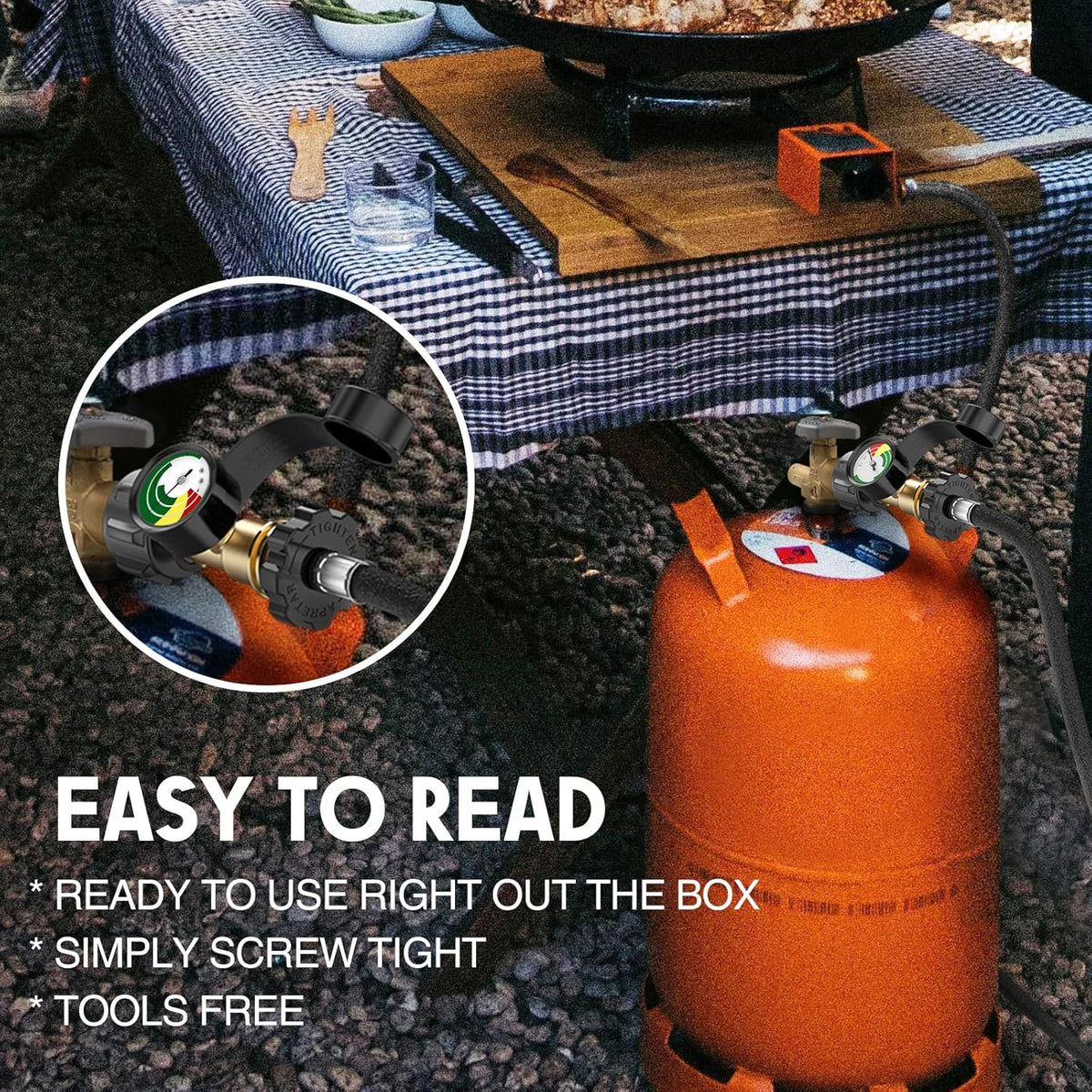 Propane Tank Gauge Color-Coded Level Leak Detector