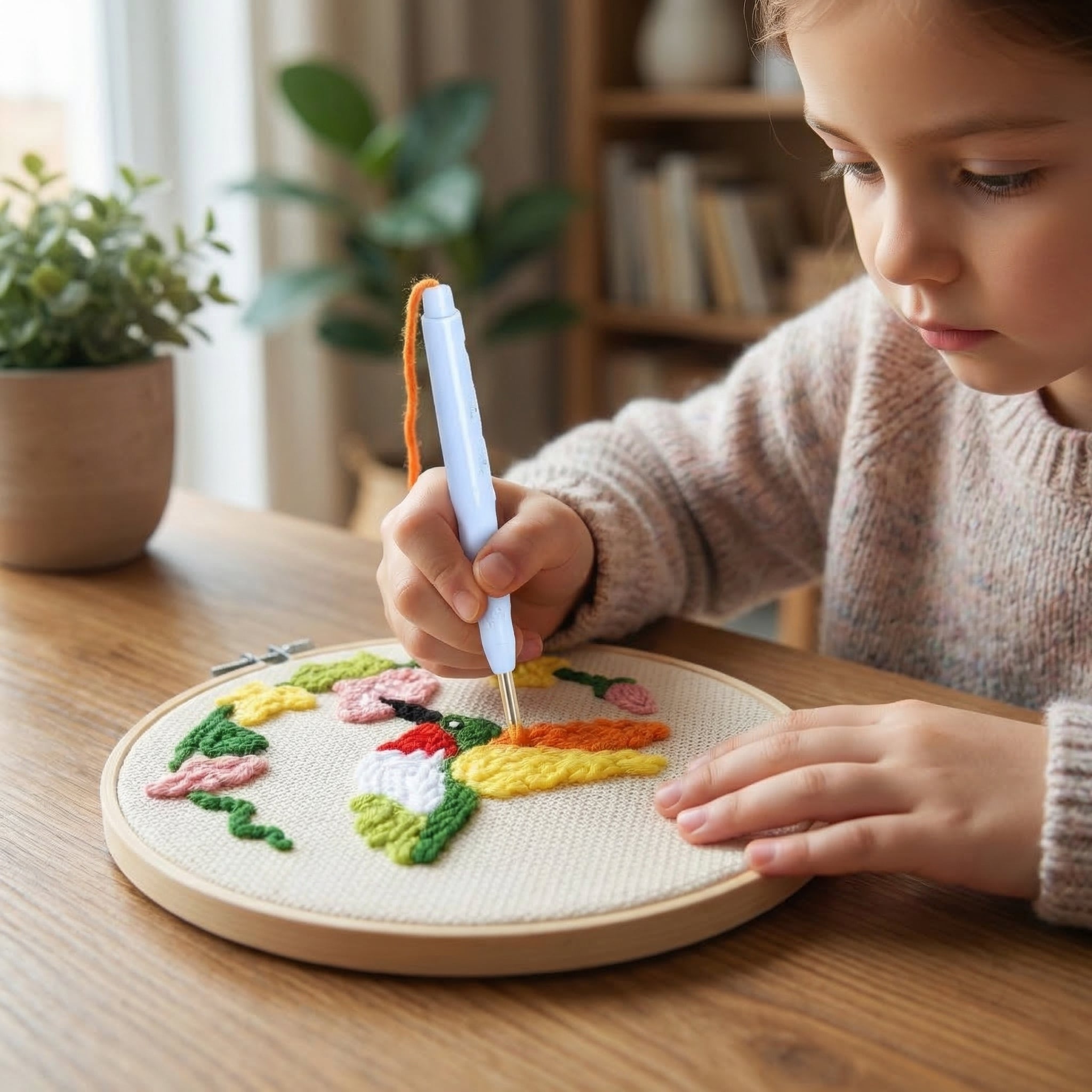 Punch Needle Embroidery Kit Beginner-Friendly Complete Set 17 Patterns