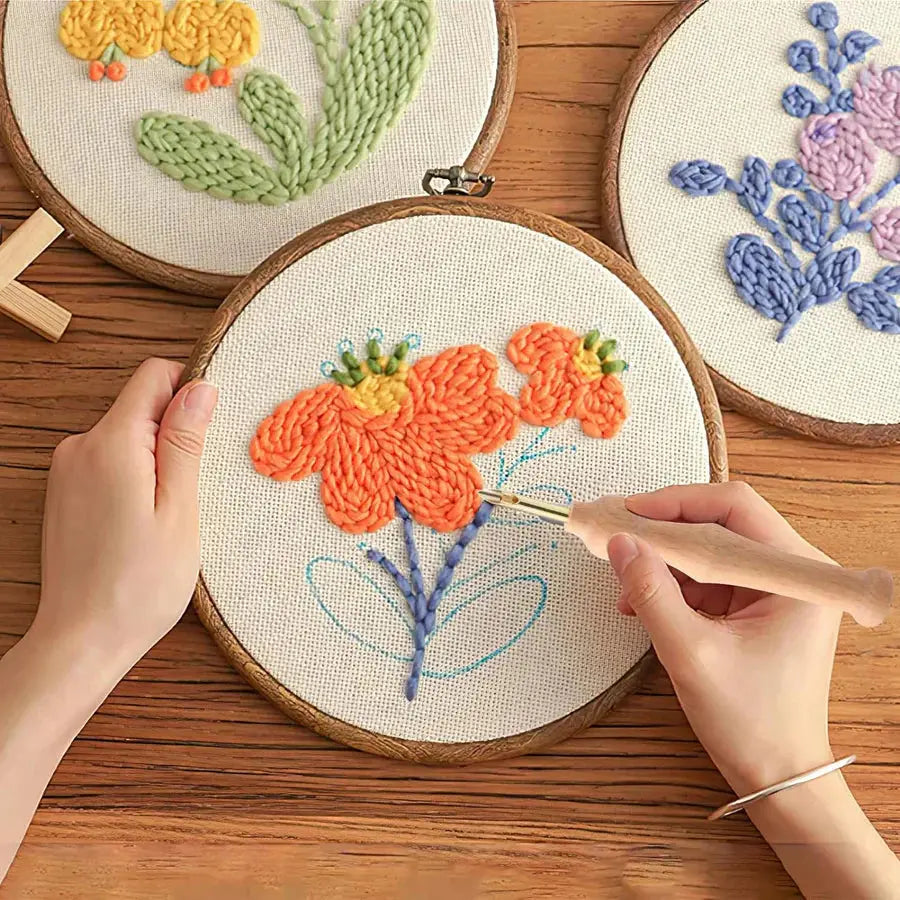 Punch Needle Kit All-In-One Starter With Fabric & Threads