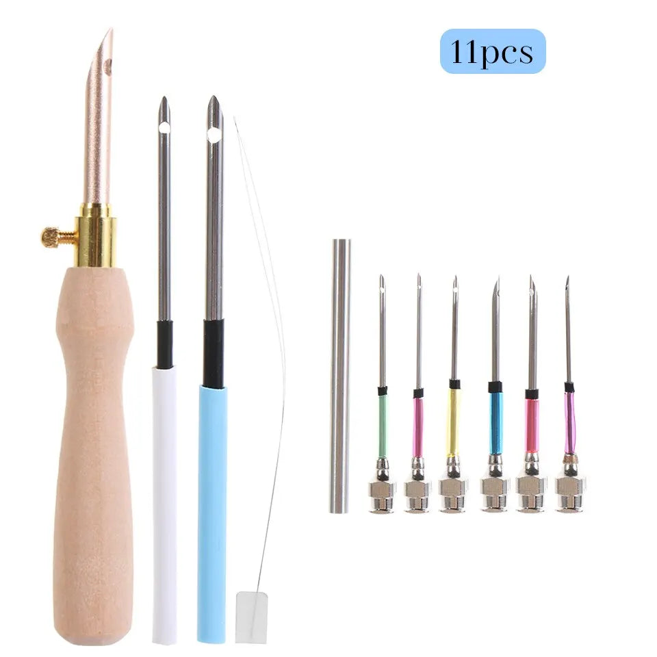 Punch Needle Set Ergonomic Handle Stainless Steel Needles 11-Piece