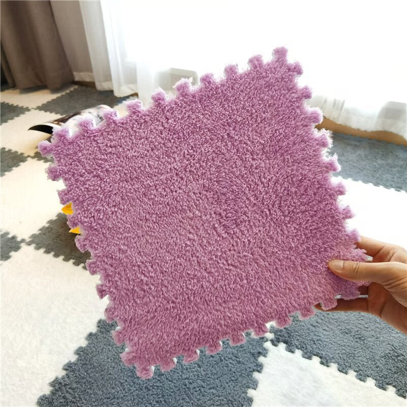 Puzzle Floor Tiles Plush Foam Anti-Slip Backing & Interlocking