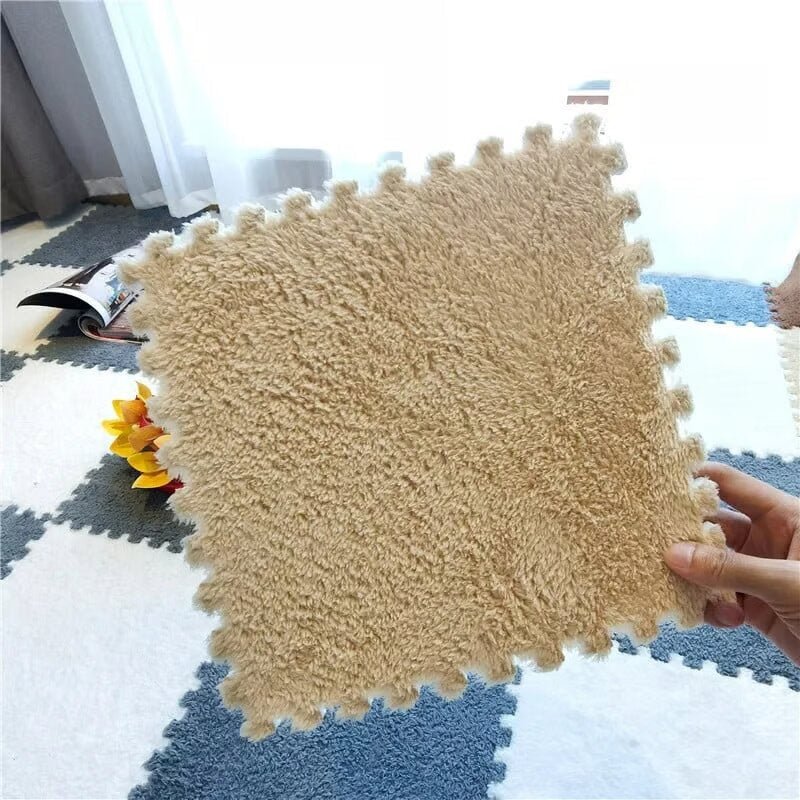 Puzzle Floor Tiles Plush Foam Anti-Slip Backing & Interlocking
