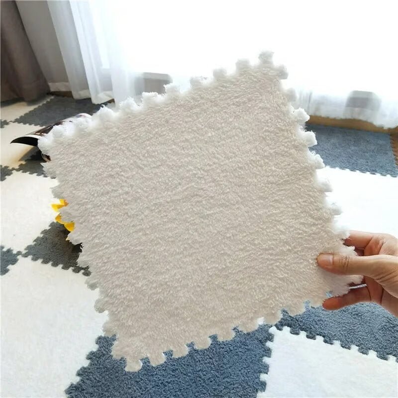 Puzzle Floor Tiles Plush Foam Anti-Slip Backing & Interlocking