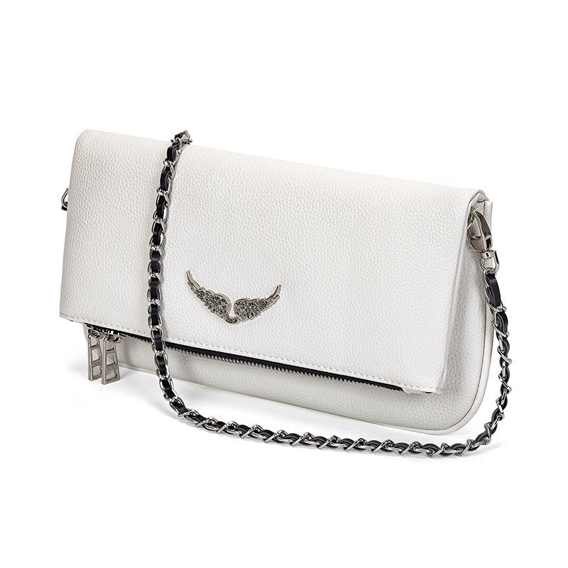 Quilted Clutch Chain Shoulder Strap Zippered Interior