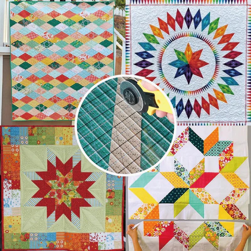Quilting Fabric Cutter Cuts Six Strips Non-Slip & Ambidextrous