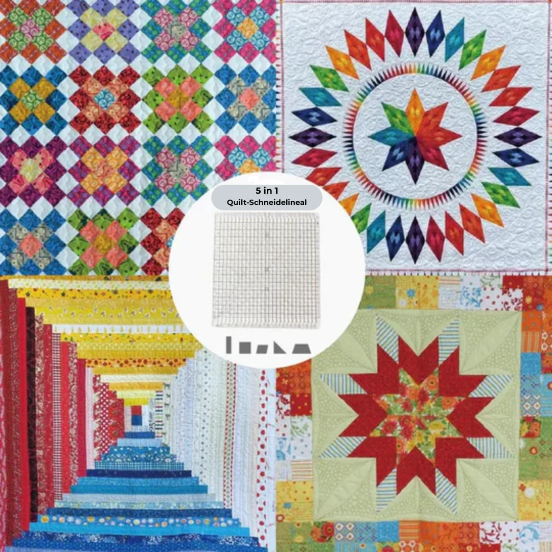 Quilting Fabric Cutter Cuts Six Strips Non-Slip & Ambidextrous