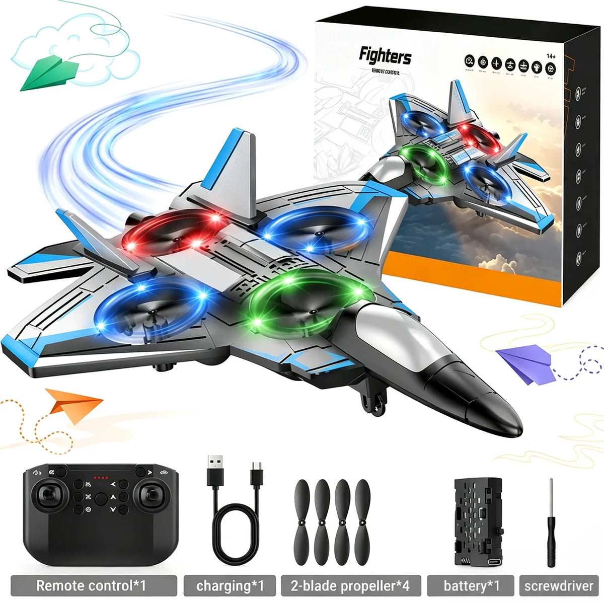 RC Jet 360° Stunts LED Lights Shockproof