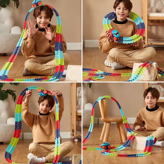 Race Track Set Flexible Modular Track & Toy Car
