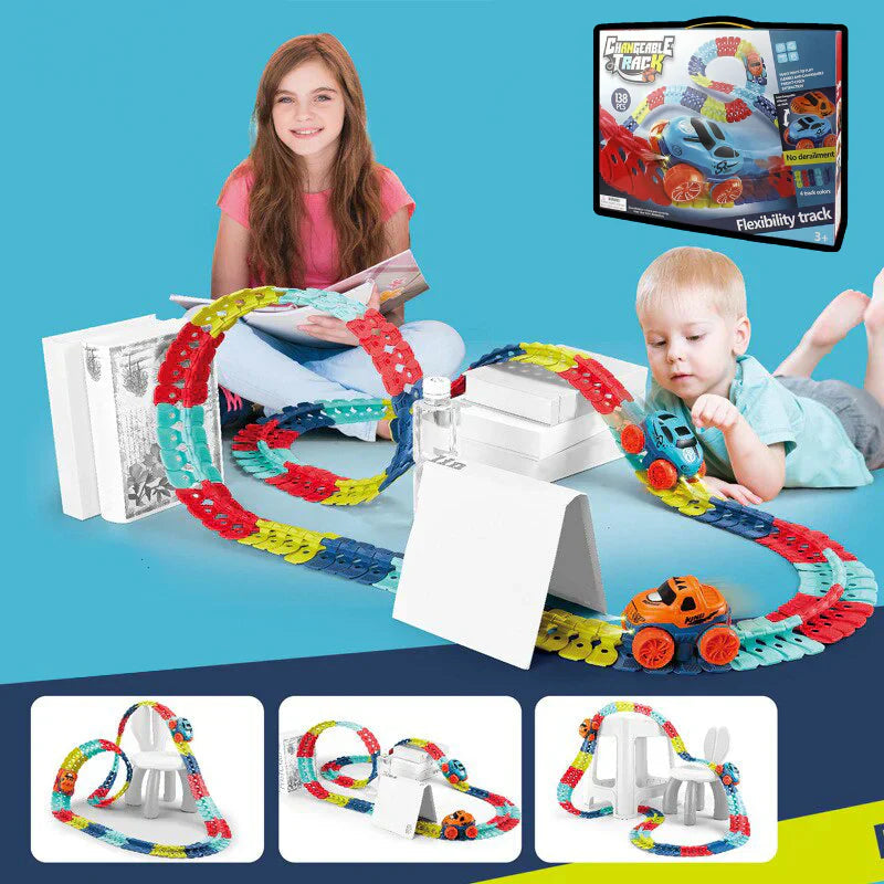 Race Track Set Flexible Modular Track & Toy Car