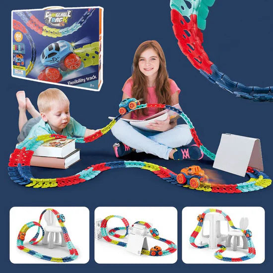 Race Track Set Flexible Modular Track & Toy Car
