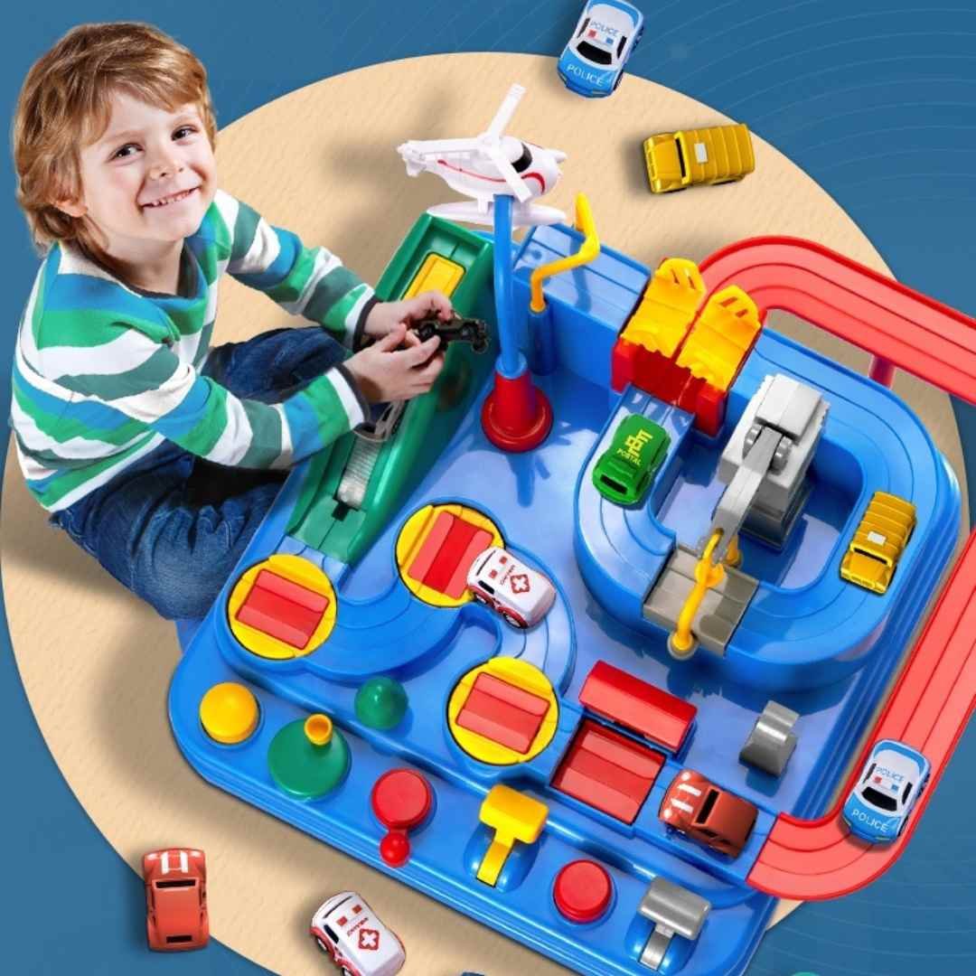 Race Track Set Multi-Level 6 Control Buttons