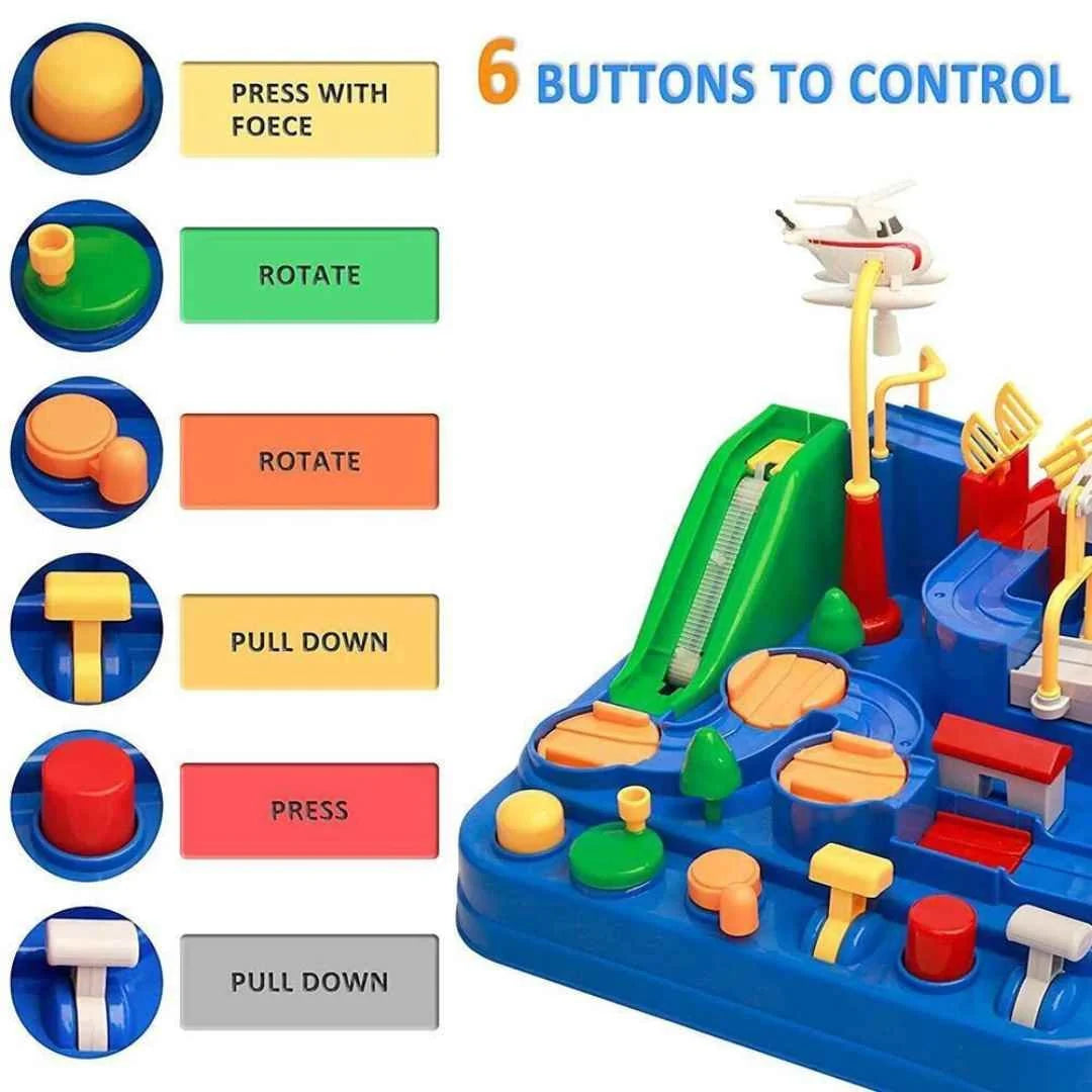 Race Track Set Multi-Level 6 Control Buttons