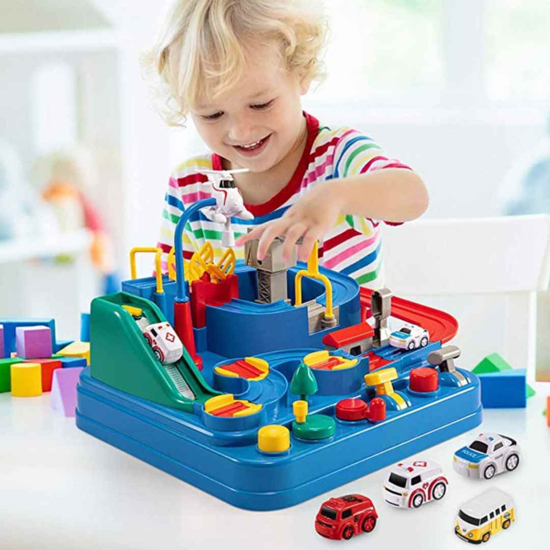 Race Track Set Multi-Level 6 Control Buttons