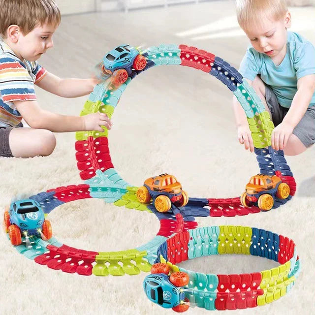 Racing Track Set Expandable Gravity-Defying Loops