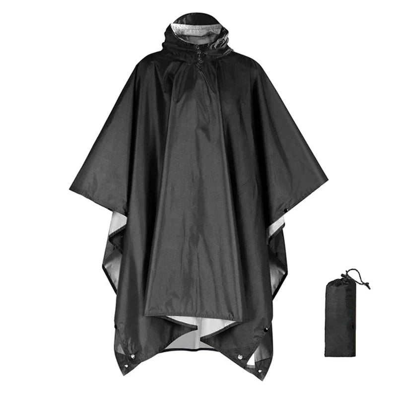 Rain Poncho 3-in-1 Waterproof Ripstop Nylon Packable