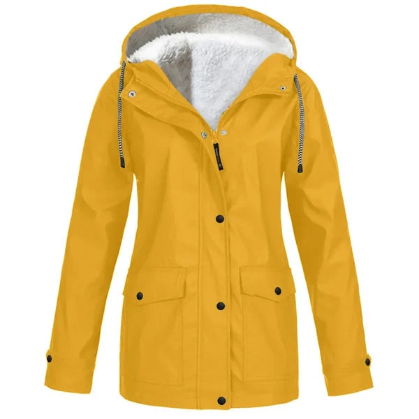 Raincoat Fleece-Lined Polyester Lapel Collar