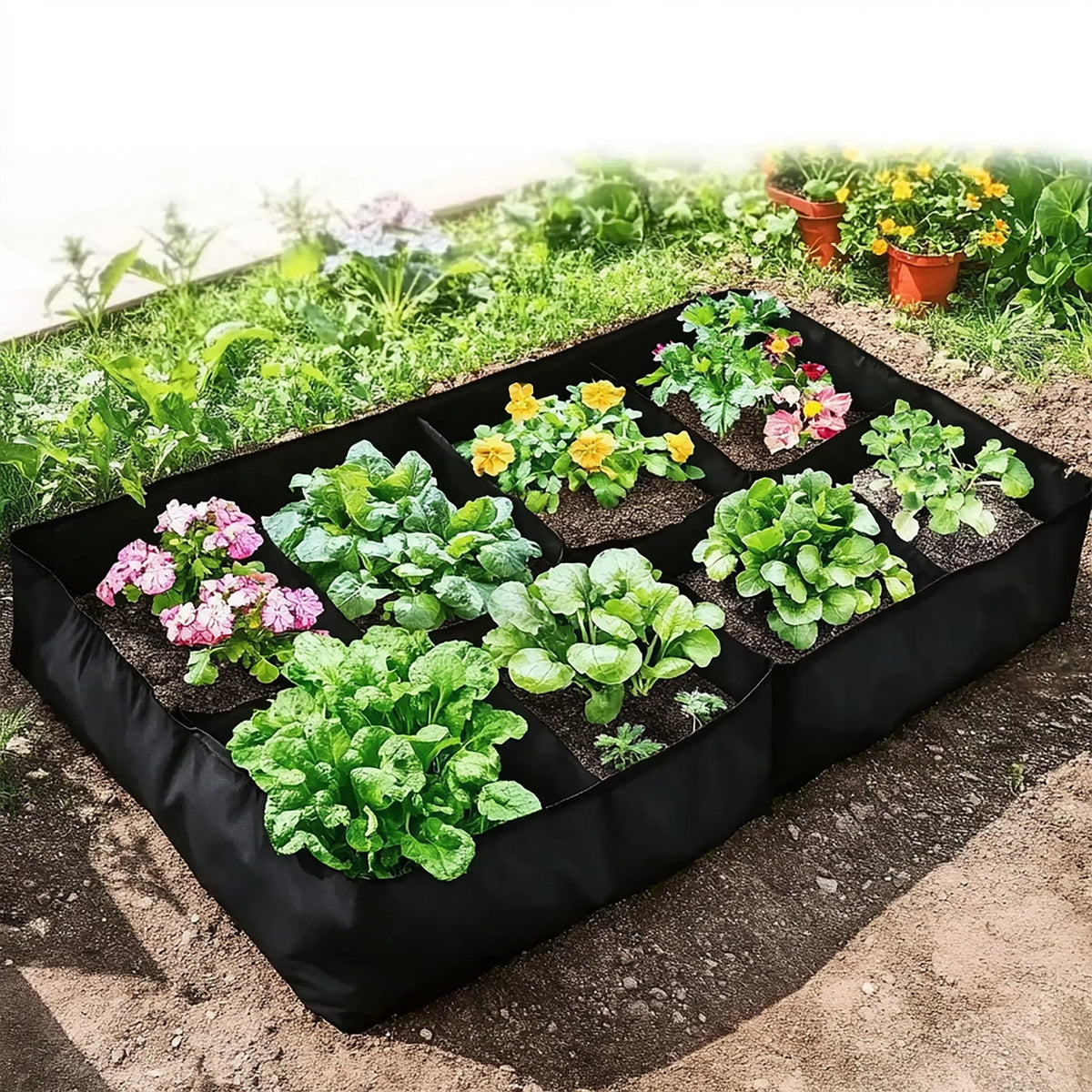 Raised Planter Plant Pockets Breathable Fleece Foldable & Weather-Resistant