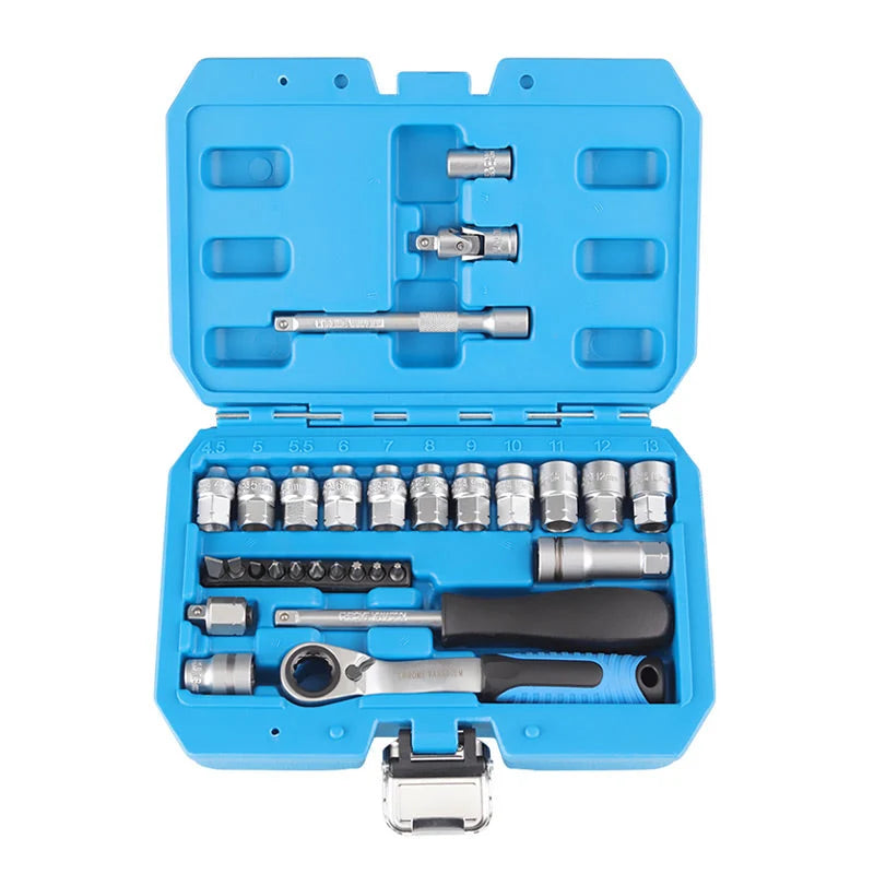 Ratchet Wrench Set Bidirectional Chromium-Vanadium Steel Compact Case