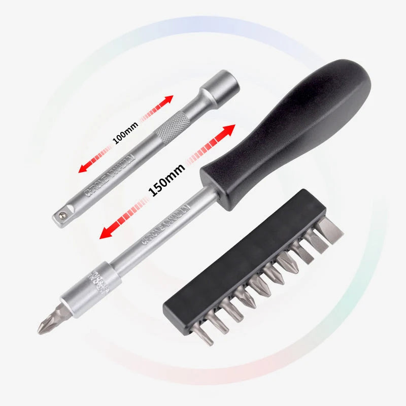 Ratchet Wrench Set Bidirectional Chromium-Vanadium Steel Compact Case