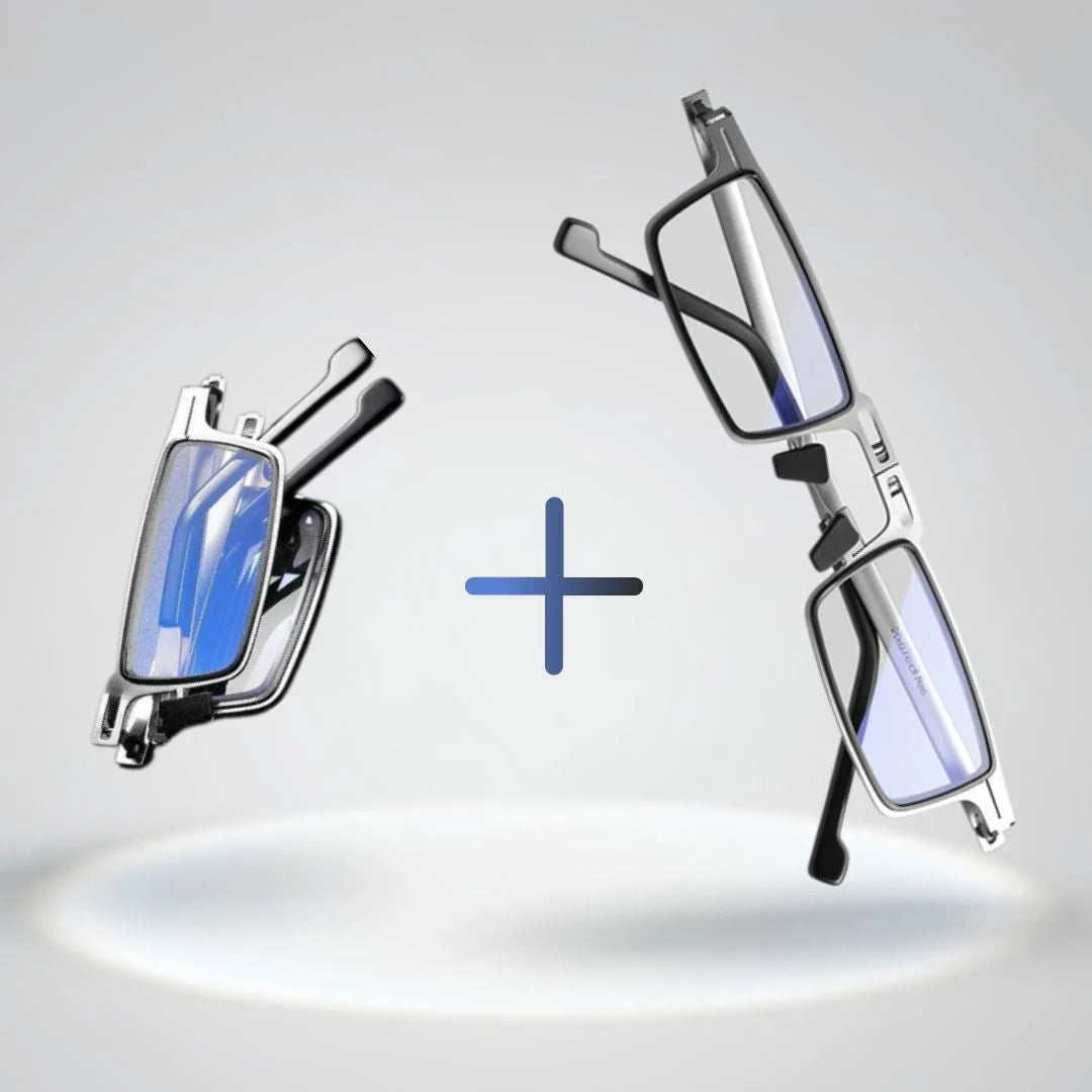 Reading Glasses Foldable Titanium Frame & Blue Light Filter