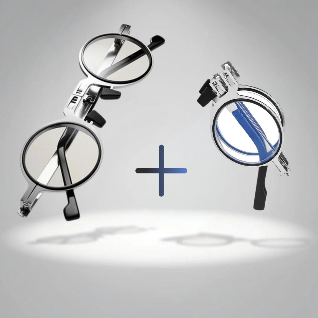 Reading Glasses Foldable Titanium Frame & Blue Light Filter