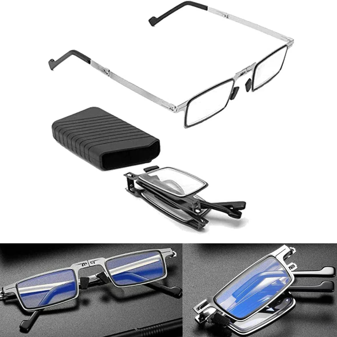 Reading Glasses Foldable Titanium Frame & Blue Light Filter