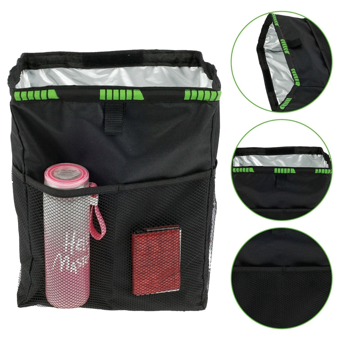 Rear Seat Organizer Mesh Pockets & Adjustable Straps