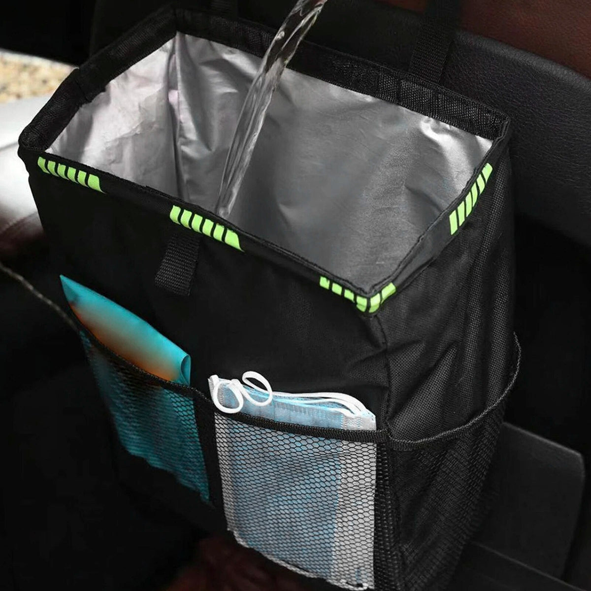 Rear Seat Organizer Mesh Pockets & Adjustable Straps