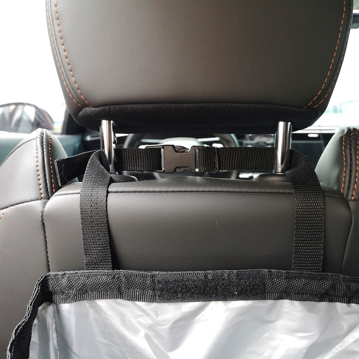 Rear Seat Organizer Mesh Pockets & Adjustable Straps