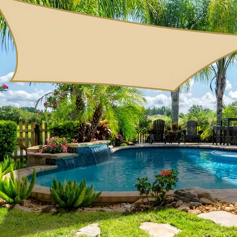 Rectangular Sunshade Sail Waterproof UV Protection Tear-Resistant