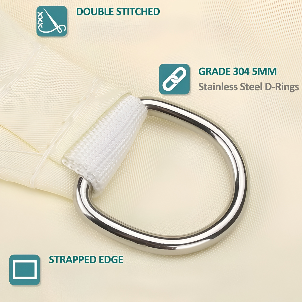 Rectangular Sunshade Sail Waterproof UV Protection Tear-Resistant