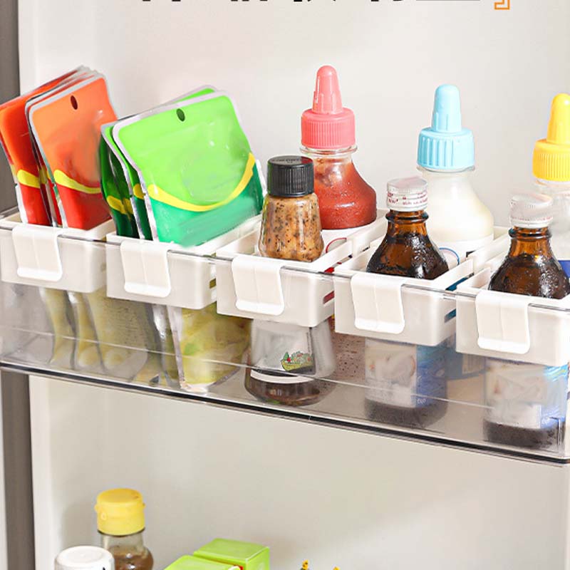 Refrigerator Door Organizer Adjustable Clamp For Bottles & Spices