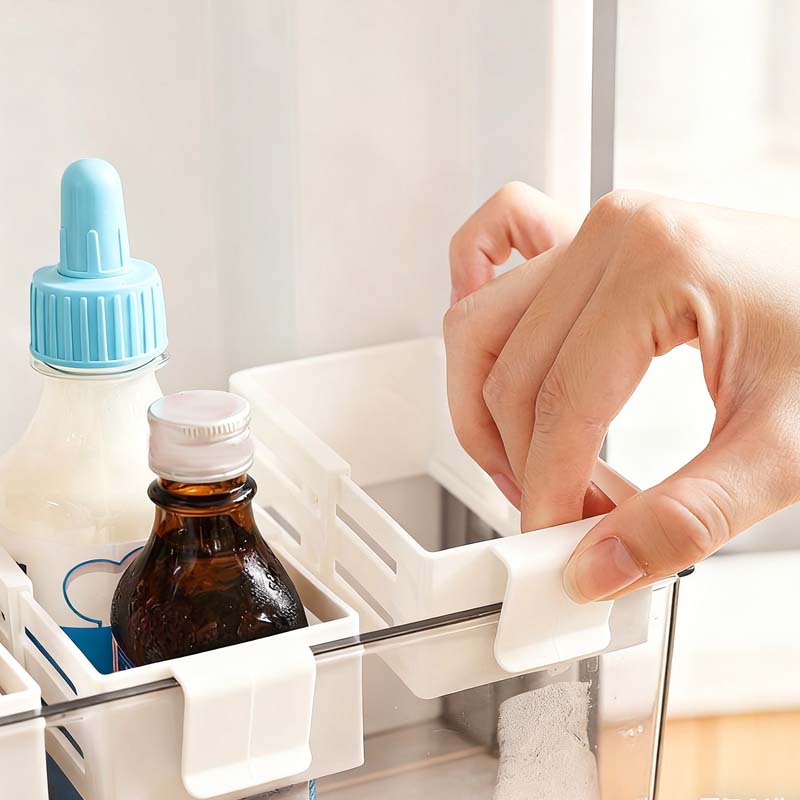 Refrigerator Door Organizer Adjustable Clamp For Bottles & Spices