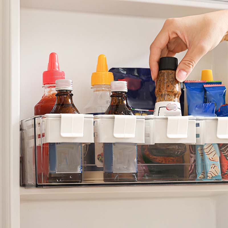 Refrigerator Door Organizer Adjustable Clamp For Bottles & Spices