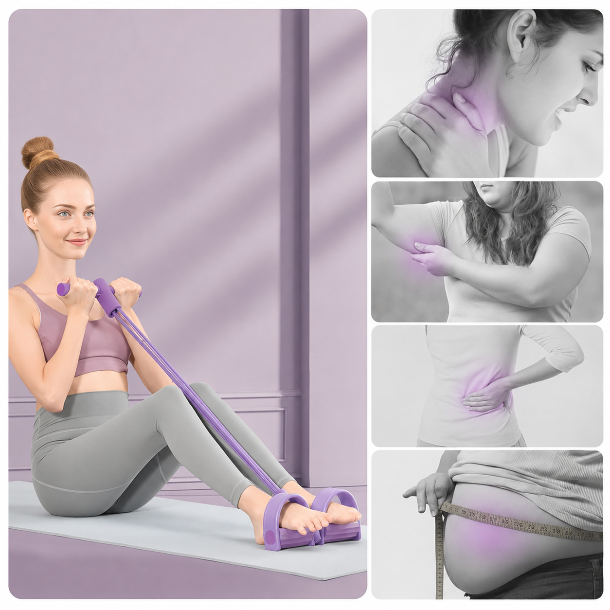 Resistance Band Trainer Soft-Grip Handles & Non-Slip Foot Loops