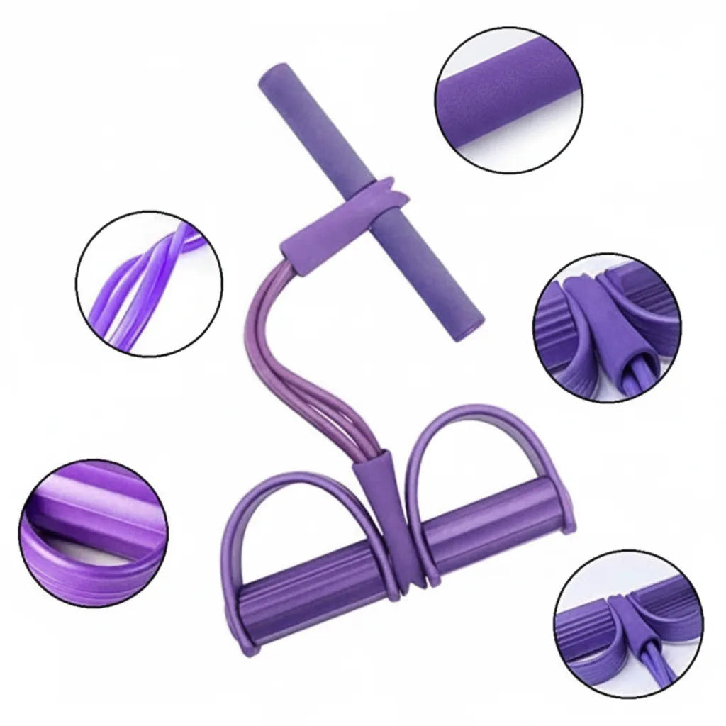 Resistance Band Trainer Soft-Grip Handles & Non-Slip Foot Loops